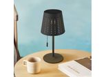 Lindby LED-Solar-Tischleuchte Hilario, schwarz, Eisen, Akku
