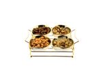 5er Snackset Cerezlik - 4 Snackschalen aus Porzellan mit Gold