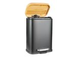 Solly's Kosmetikeimer 5 L mit Bambusdeckel Mülleimer Bad Eimer Kosmetik