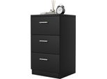 Comodino Costway Con 3 Cassetti, Comodino Per Letto A Molle, 38 X 35 X 67 Cm, Cassettiera Per Letto, Tavolino, Nero