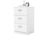 Comodino Costway Con 3 Cassetti, Comodino Per Letto A Molle, 38 X 35 X 67 Cm, Cassettiera, Tavolino, Bianco