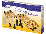 Detoa - Gioco Da Tavolo Scacchi, Dama, Mulino, Pezzi Di Legno E Pietre In Scatola 35X23X4Cm