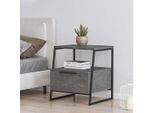 Decortie Pal Comodino Moderno Con Cassetto Retrò Grigio Multiuso , 45 X 40 X 50 Cm