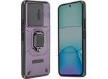 Avizar, Custodia Ad Anello Antiurto Per Redmi 13 Con Copertura Scorrevole Della Fotocamera, Viola Scuro