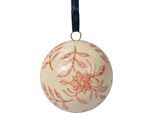 Ciondolo Decorativo Clayre & Eef Ø 6 Cm Fiori In Vetroceramica Beige