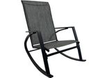 Sedia A Dondolo Rebecca Mobili Portakal 94X104X60 Acciaio Poliestere Grigio Scuro Nero Moderno