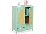 Relaxdays Credenza Turchese Con Aspetto Rattan