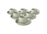Like. By Villeroy & Boch Kaffeetassen Mit Untertassen Perlemor Alga 190 Ml 6Er Set