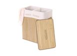 WäSchekorb MCW-C21, Laundry WäSchebox WäSchesammler WäSchebehäLter, Bambus 2 FäCher 63X55X34Cm 100L ~ Naturfarben
