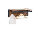 Wandgarderobe MCW-A27, Garderobe Regal, 4 Haken 24X75X24Cm 3D-Struktur ~ Wildeiche-Optik