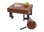 Couchtisch MCW-A15, Wohnzimmertisch, Tanne Holz Rustikal Massiv Mvg-Zertifiziert ~ Braun 70X70Cm
