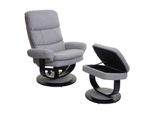 Relaxsessel MCW-C16, Fernsehsessel Tv-Sessel Hocker Mit Staufach, Mvg-Zertifiziert ~ Stoff/Textil Hellgrau