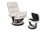 Relaxsessel MCW-C16, Fernsehsessel Tv-Sessel Hocker Mit Staufach, Mvg-Zertifiziert ~ Kunstleder Creme