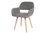 Esszimmerstuhl MCW-A50 Ii, Stuhl KüChenstuhl, Retro 50Er Jahre Design ~ Kunstleder, Taupe-Grau