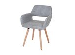 Esszimmerstuhl MCW-A50 Ii, Stuhl KüChenstuhl, Retro 50Er Jahre Design ~ Textil, Vintage Betongrau
