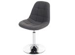 Esszimmerstuhl MCW-A60, Stuhl Drehstuhl, Retro 50Er Jahre Design ~ Stoff/Textil Hellgrau, Chromfuß