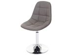 Esszimmerstuhl MCW-A60, Stuhl Drehstuhl, Retro 50Er Jahre Design ~ Kunstleder Taupe-Grau, Chromfuß