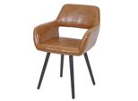 Esszimmerstuhl MCW-A50 Ii, Stuhl KüChenstuhl, Retro 50Er Jahre Design ~ Kunstleder, Wildlederimitat, Dunkle Beine