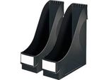 LEITZ® Stehsammler, DIN A4, Polysterol, 2 Stück, schwarz