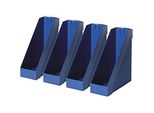 HELIT Stehsammler, extra breit, Polystyrol, 4 Stück blau