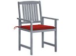 Vidaxl Sedie Da Giardino Con Cuscini 8 Pz. Legno Massiccio Grigio Acacia