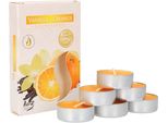Kotarbau® 6 Confezioni Di Candele Profumate Tea Lights Alla Vaniglia Arancione Tempo Di Combustione 4 Ore