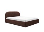Gutto Letto Imbottito Su Misura Moon Brown 140X200 Struttura A Doghe In Metallo Tessuto Boucle Teddy Di Alta Qualità Letto Con Rete E Contenitore