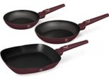 Berlinger Haus Set Di 3 Padelle Antiaderenti, In Alluminio Forgiato, Per Fornelli A Induzione. Dimensioni 20/24/28 Cm, Manico Ergonomico, , Serie Leonardo