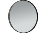 Specchio Da Parete Specchio Con Cornice In Alluminio Per Bagno, Camera Da Letto, Soggiorno, Rotondo, 61X61Cm, Nero