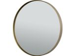 Specchio Da Parete Specchio Con Cornice In Alluminio Per Bagno, Camera Da Letto, Soggiorno, Rotondo, 61X61Cm, Oro