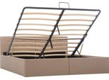 Vidaxl Letto Contenitore Idraulico Cappuccino-Marrone In Pelle Finta 160×200 Cm