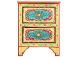 Syfax™ Comodino Dipinto A Mano 40X30X50 Cm In Legno Massello Di Mango