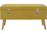 Panca Con Contenitore 80 Cm In Velluto Giallo Senape
