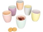Pastello Set Di 6 Tazze Da Caffè Colorate Senza Manico Tazze Da Tè In Gres 6 Pers