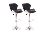 2Er-Set Barhocker MCW-A92, Barstuhl Tresenhocker, Kunstleder ~ Braun