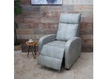 Fernsehsessel MCW-F76, Relaxsessel Sessel Liegesessel, Liegefunktion Verstellbar Stoff/Textil ~ Vintage Hellgrau