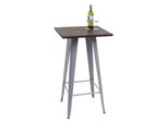 Stehtisch MCW-A73 Inkl. Holz-Tischplatte, Bistrotisch Bartisch, Metall Industriedesign Mvg 107X60X60Cm ~ Grau