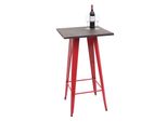 Stehtisch MCW-A73 Inkl. Holz-Tischplatte, Bistrotisch Bartisch, Metall Industriedesign MVG 107X60X60Cm ~ Rot