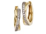 Paar Creolen Jobo "Ohrringe In Bicolor-Optik", Gold (Gelbgold 333), Ohrringe, Damen, 15,3Mm, Gelbgold 333, 333 Gold Mit Zirkonia