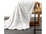 Accogliente Coperta Da Divano Morbida Coperta Caro Con Motivo Trapuntato Glamo Bianco Lucido 150 Cm X 200 Cm Cm Bianco Oro