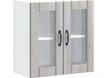Vidaxl Parete Attrezzata Per Cucina Con Anta In Vetro Lucca Grey Sonoma In Legno