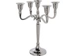 Portacandele A 5 Teste - Metallo - Argento - H27 Cm - Atmosphera CréAteur D'intéRieur