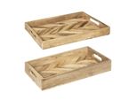 Set - Composto Da 2 Vassoi "Wild"" - Legno Di Mango - Atmosphera CréAteur D'intéRieur"