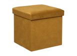 Sgabello "Lilou"" In Velluto - 38X38 Cm - Atmosphera CréAteur D'intéRieur"