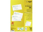 Biglietti Da Visita Sigel Pc, 85 X 55 Mm, 250 G/M², Bianco Brillante