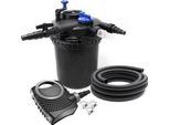 Set Completo Sunsun: Filtro A Pressione Per Laghetti CPF-10000 Fino A 10000 L Con Chiarificatore UV-C Da 11 Watt, Pompa Per Laghetti NEO6000 Supereco 6000L/H 40W, Tubo Per Laghetti Da 5 M 38 Mm (1 1/2"), Fascette Stringitubo W1 44-47Mm"
