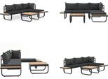 Vidaxl Set Di 2 Divani Angolari Da Giardino Con Cuscini In Alluminio Wpc - Divano - Divani - Divano Angolare - Divani Angolari