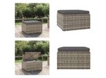 Vidaxl Sgabello Da Giardino Con Cuscino Grigio 55X55X30 Cm Poly Rattan - Sgabello Da Giardino - Sgabello - Sgabello - Sgabello - Sgabello