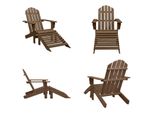 Vidaxl Sedia Da Giardino Con Poggiapiedi In Legno Marrone - Sedia Da Giardino - Sedie Da Giardino - Sedie Da Giardino - Sedia Da Giardino Con Poggiapiedi