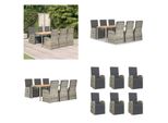 Vidaxl Set Da Pranzo Da Giardino 7 Pezzi Con Cuscini In Poly Rattan Grigio - Set Da Pranzo Da Giardino - Set Da Pranzo Da Giardino - Set Da Pranzo Da Terrazza